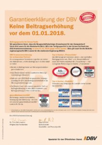 Beitragsgarantie DBV Krankenversicherung Beamte